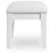 Chalanna White Upholstered Vanity Stool with Storage