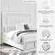 Chalanna White Lacquer Queen Upholstered Panel Storage Bed