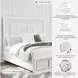 Chalanna White Lacquer California King Upholstered Panel Storage Bed