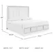 Chalanna White Lacquer California King Upholstered Panel Storage Bed