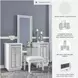 Chalanna White 6 Drawer Vanity Desk with USB Charging and LED