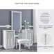 Chalanna White 6 Drawer Vanity Desk with USB Charging and LED