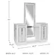 Chalanna White 6 Drawer Vanity Desk with USB Charging and LED