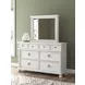 Chadworth Antique White 8 Drawer Dresser and Rectangular Mirror