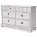 Chadworth Antique White 8 Drawer Dresser and Rectangular Mirror