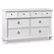 Chadworth Antique White 8 Drawer Dresser and Rectangular Mirror