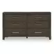 Darimore Burnished Brown 6 Drawer Dresser