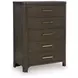 Darimore Burnished Brown 5 Drawer Chest