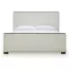 Darimore Burnished Brown and White Performance Fabric Queen Upholstered Panel Bed
