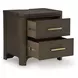 Darimore Rich Burnished Brown 2 Drawer Nightstand with USB Charging