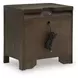 Darimore Rich Burnished Brown 2 Drawer Nightstand with USB Charging