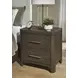 Darimore Rich Burnished Brown 2 Drawer Nightstand with USB Charging
