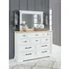 Ashbryn White and Natural 10 Drawer Dresser with Rectangular Mirror