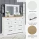 Ashbryn White and Natural 10 Drawer Dresser with Rectangular Mirror