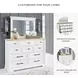 Ashbryn White and Natural 10 Drawer Dresser with Rectangular Mirror