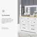 Ashbryn White and Natural 10 Drawer Dresser with Rectangular Mirror