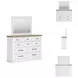 Ashbryn White and Natural 10 Drawer Dresser with Rectangular Mirror