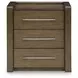 Marxmore Brown 3 Drawer Nightstand with USB Charging