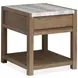 Plum Creek Sierra Brown Rectangular Marble Top End Table