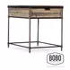 Saint Armand Light Natural And Antique Bronze Metal Rectangular End Table