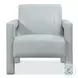 Covette Amani Arctic Blue Leather Accent Chair