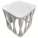 Alexa Outdoor Seating White Outdoor Square Stone Top Side Table