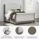 Ardenfield Light Brown And White Queen Upholstered Sleigh Bed