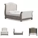 Ardenfield Light Brown And White Queen Upholstered Sleigh Bed