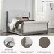 Ardenfield Light Brown And White King Upholstered Sleigh Bed