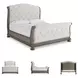Ardenfield Light Brown And White King Upholstered Sleigh Bed