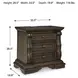 Maylee Dark Brown 3 Drawer Nightstand