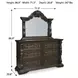 Maylee Dark Brown Dresser with Mirror
