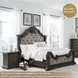 Maylee Dark Brown King Upholstered Panel Bed