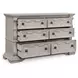 Andonhall Antique White 6 Drawer Dresser