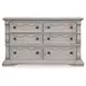Andonhall Antique White and Gray Upholstered Panel Bedroom Set
