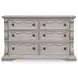 Andonhall Antique White 6 Drawer Dresser and Arched Mirror