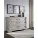 Andonhall Antique White 6 Drawer Dresser and Arched Mirror