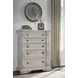 Andonhall Antique White 5 Drawer Chest