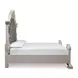 Andonhall Antique White and Gray California King Upholstered Panel Bed