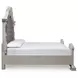Andonhall Antique White and Gray King Upholstered Panel Bed