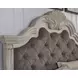 Andonhall Antique White and Gray California King Upholstered Panel Bed