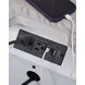 Andonhall Antique White 3 Drawer Nightstand with USB Charging