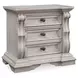 Andonhall Antique White 3 Drawer Nightstand with USB Charging