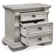 Andonhall Antique White 3 Drawer Nightstand with USB Charging