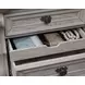Andonhall Antique White 3 Drawer Nightstand with USB Charging