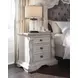 Andonhall Antique White 3 Drawer Nightstand with USB Charging