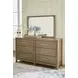 Cabalynn Light Brown 6 Drawer Dresser and Rectangular Mirror