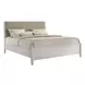 Andover White and Brown King Upholstered Panel Bed