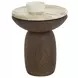 Orina Macchiato and Brown Outdoor Round End Table