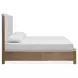 Plum Creek Sierra Brown and Elite Dove Queen Upholstered Panel Bed